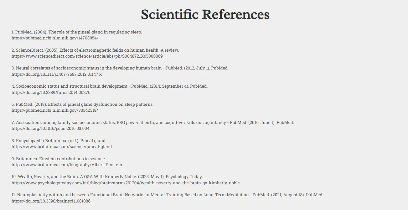 scientific references